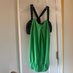 lululemon athletica Green and Black Striped Tank Top